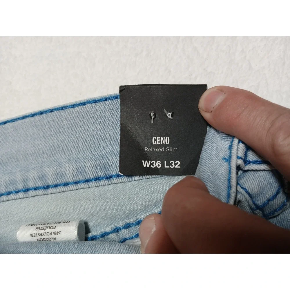 NWT True Religion Geno Relaxed Slim Jeans Men's 36x32 Light Endless Wash Flap
